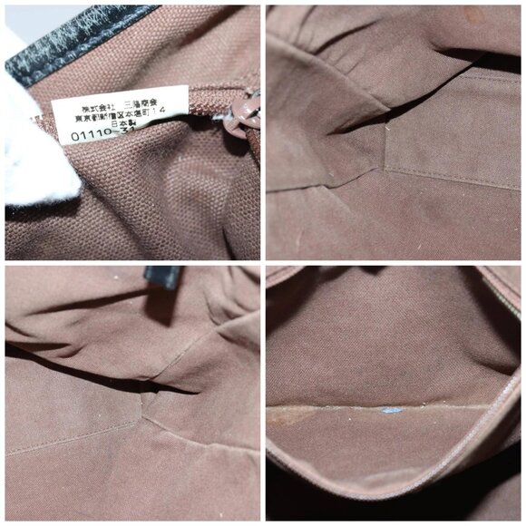 BURBERRY Nova Check Blue Label Shoulder Bag Wool Beige Silver Auth - Picture 15 of 16